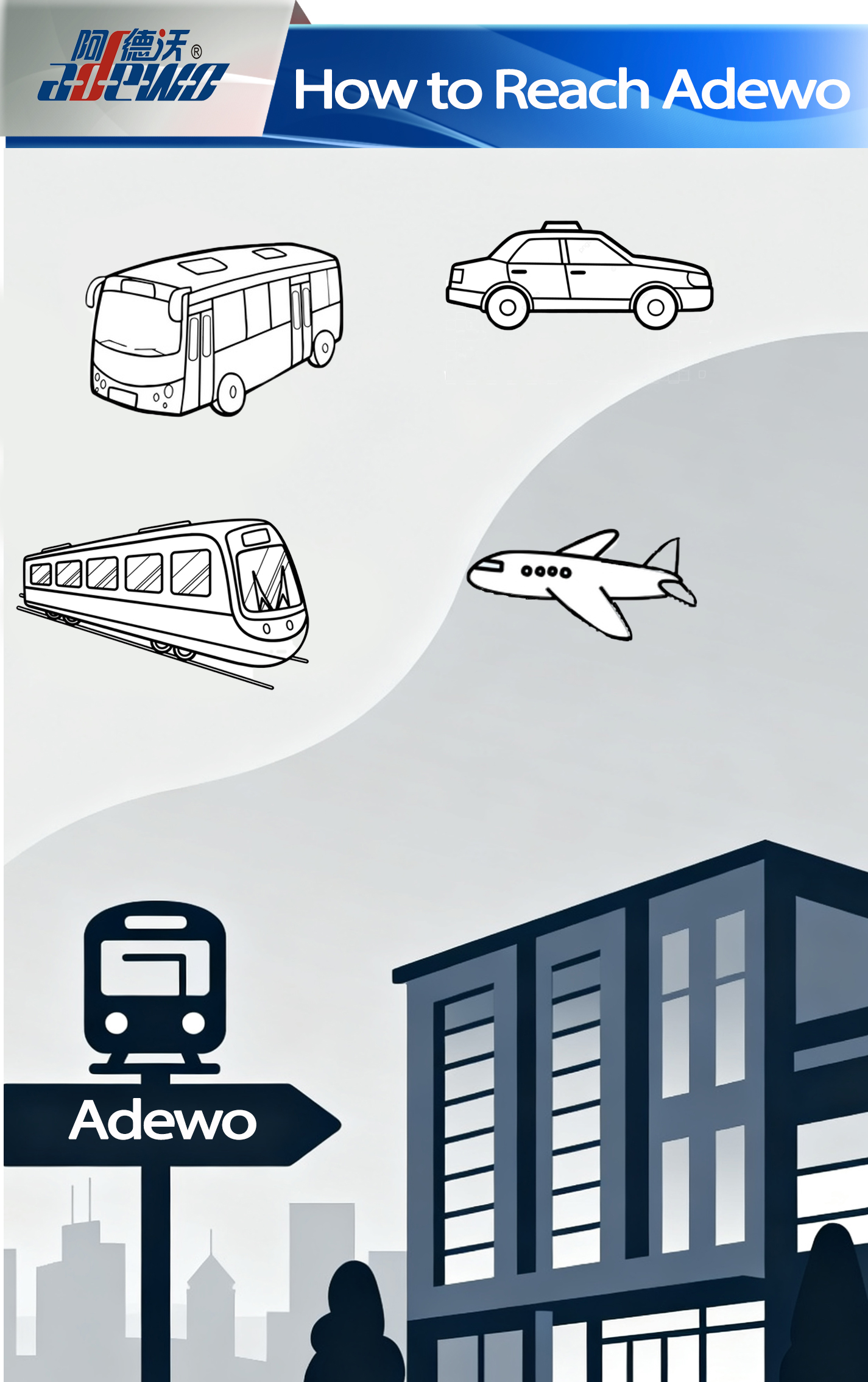 Conas teacht ar Adewo?